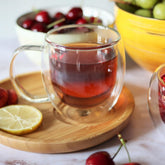 Wilmax Servierset Bambus-Teller & Teeglas (500 ml) WL-771119/A-WL-888749/A